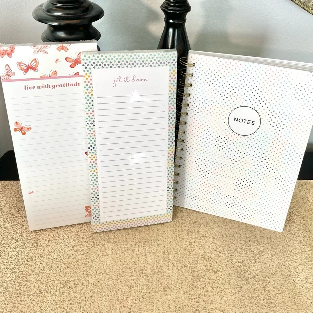 NWT Colorful Polka Dot Gratitude Notebook/Journal Notepad Stationery Bundle